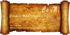 Csuri Márton névjegykártya